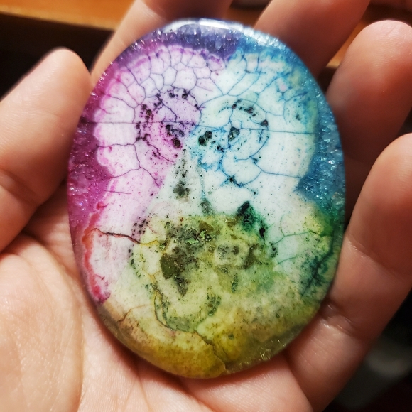 RAINBOW Sliced Agate Phone Grip - Picture 1 of 3
